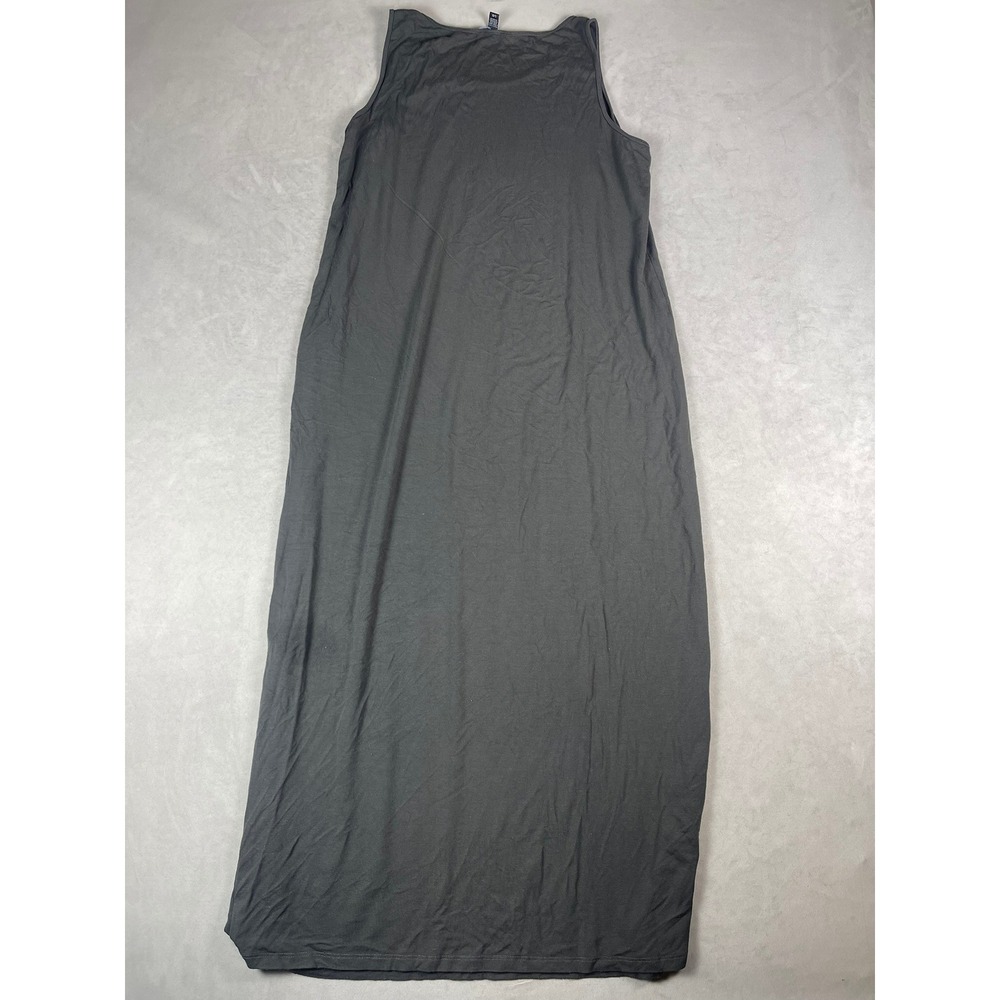Eileen Fisher Charcoal Gray Jersey Knit Sleeveless Maxi Tank Dress Large L/G - Picture 2 of 4